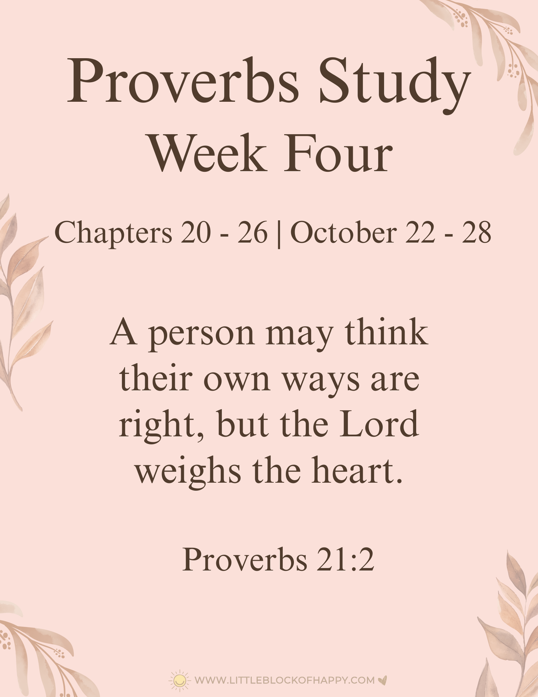 Proverbs Study - Week Four