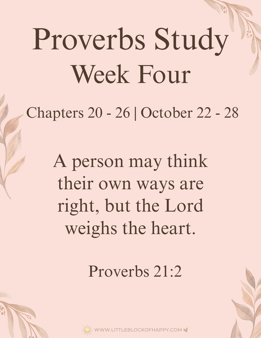 Proverbs Study - Week Four