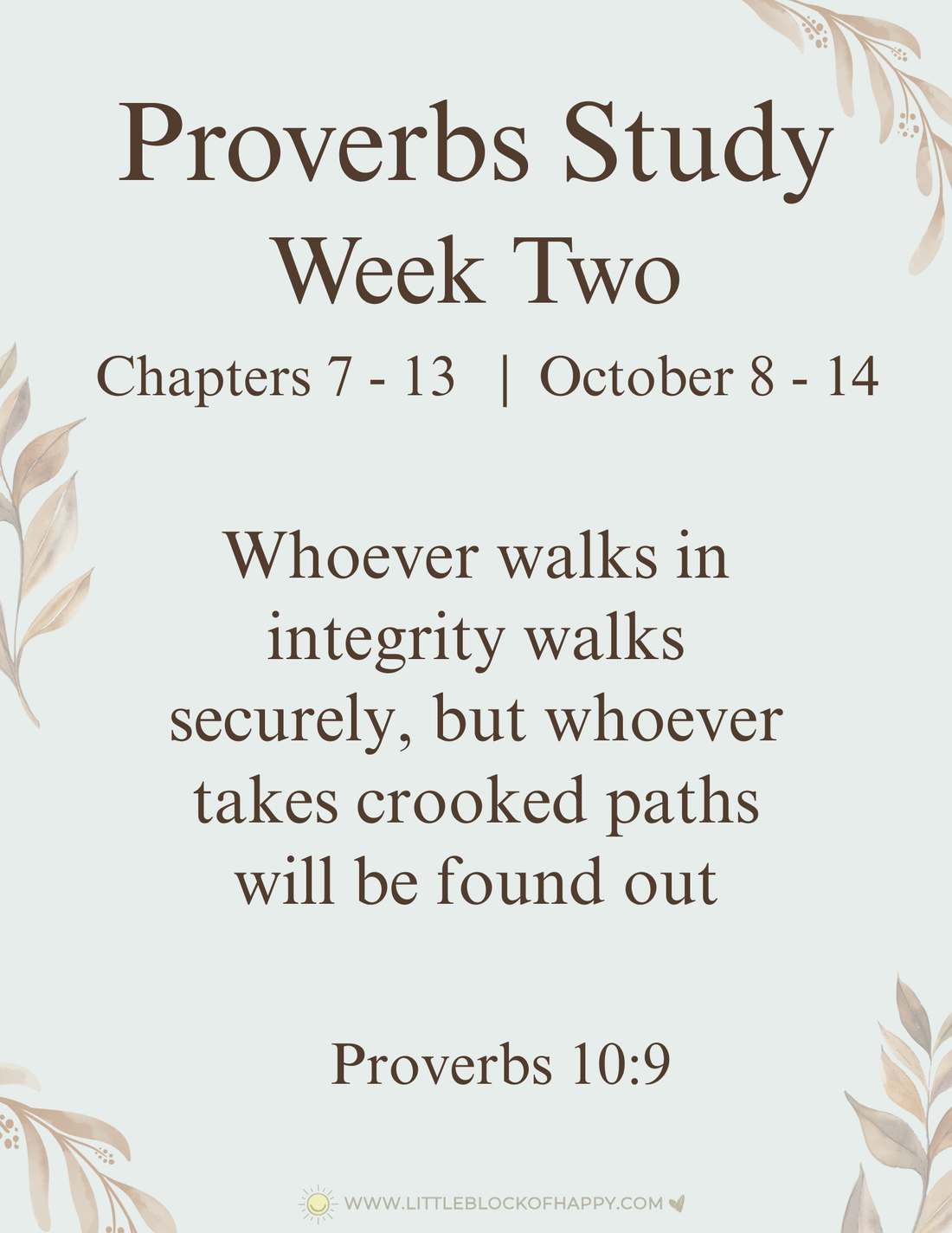 Proverbs Study - Week Two